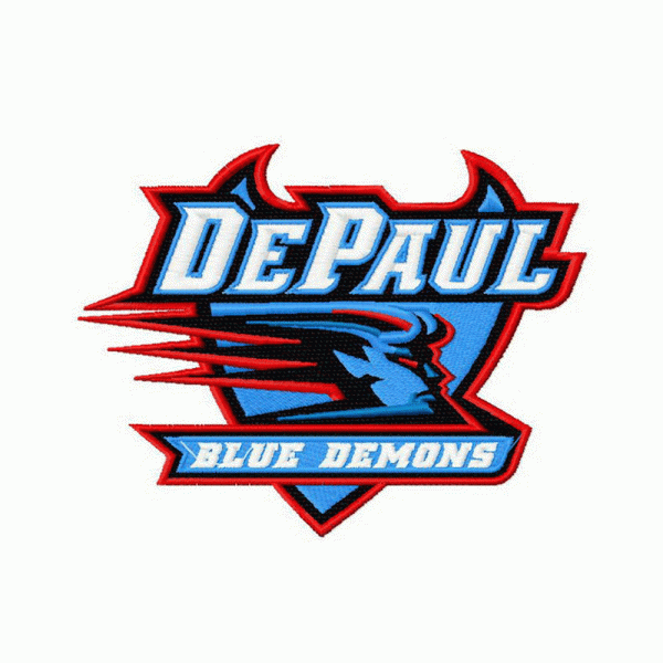 DePaul Blue Demons embroidery design INSTANT download, DePaul Blue Demons logo embroidery design INSTANT download, DePaul Blue Demons logo embroidery design