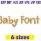 Baby Font embroidery design INSTANT download Baby Font embroidery design