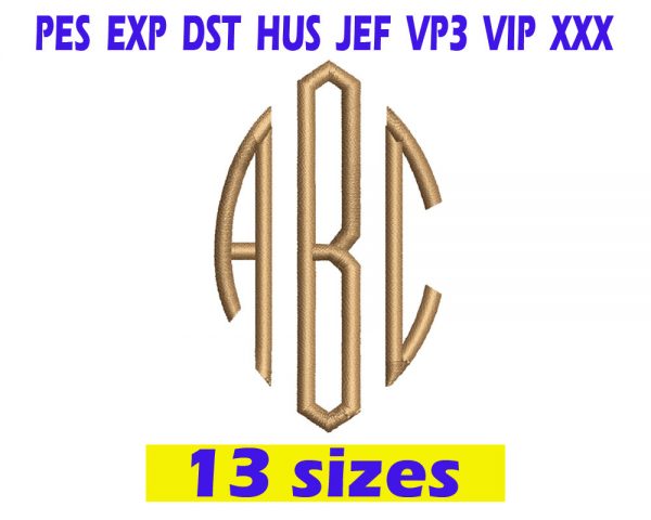 Classic Oval Monogram Embroidery Fonts INSTANT download Classic Oval Monogram Embroidery Fonts
