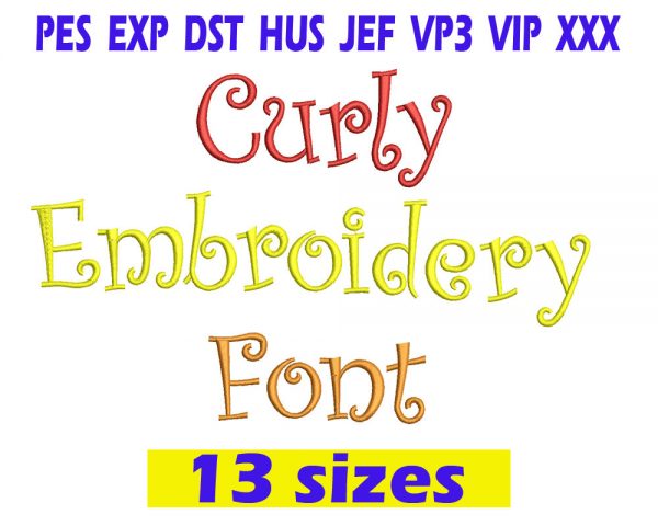 Curly Embroidery Font INSTANT download Curly Embroidery Font