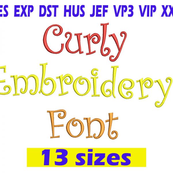 Curly Embroidery Font INSTANT download Curly Embroidery Font