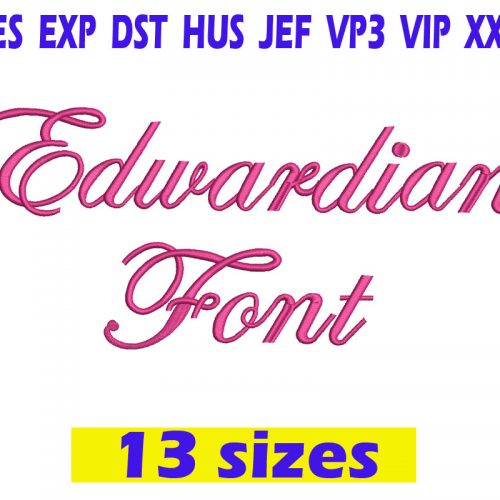Edwardian Script Embroidery Font Instant Download Edwardian Script Embroidery Font