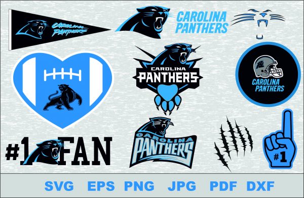 Carolina Panthers SVG Logo Silhouette Studio Transfer Iron on Cut File ...