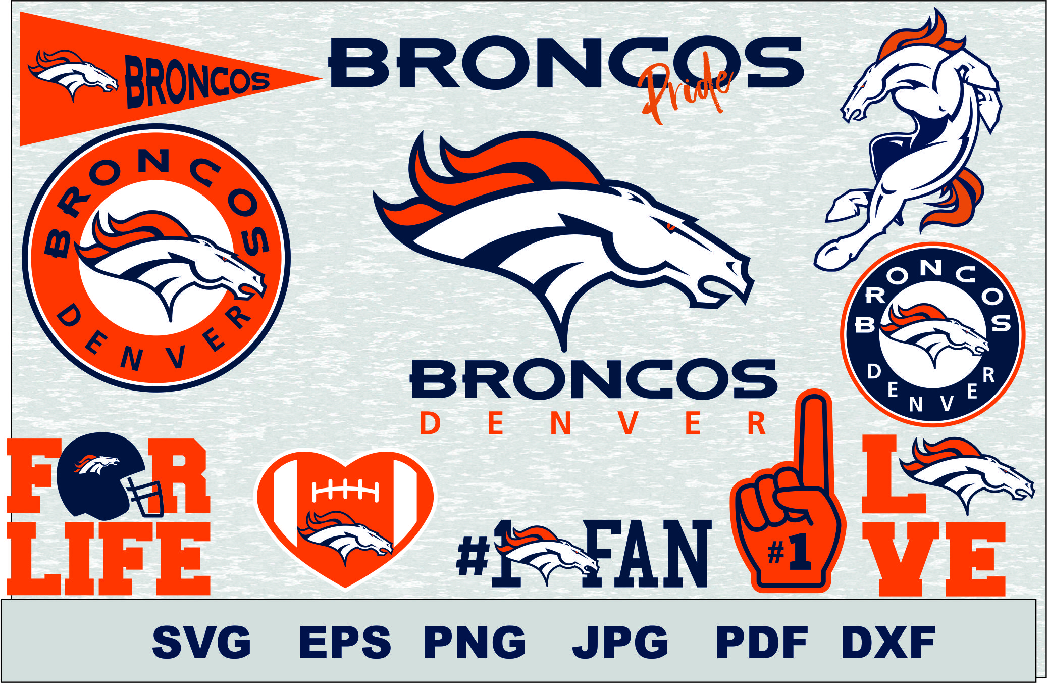 Denver Broncos Svg Dxf Logo Silhouette Studio Transfer Iron On Cut File Cameo Cricut Iron On Decal Vinyl Decal Layered Vector