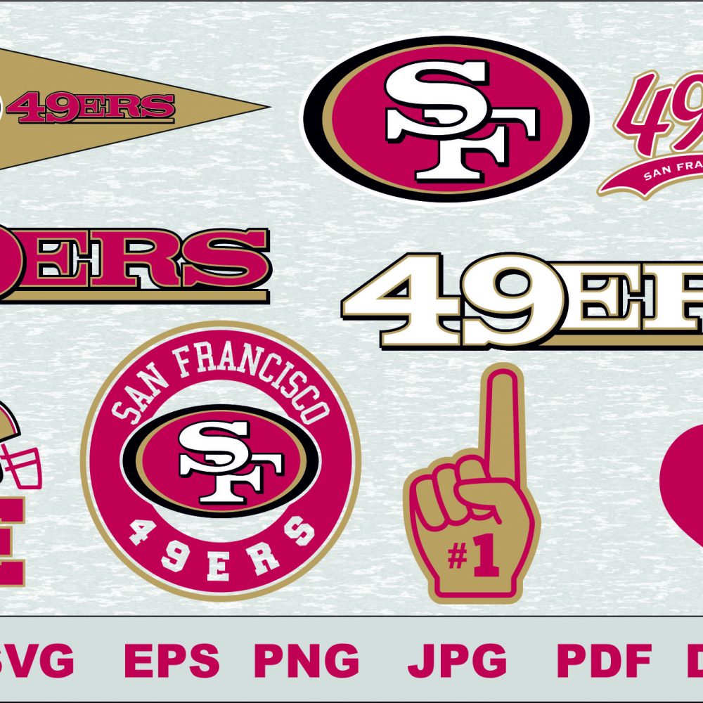 San Francisco 49ers Silhouette Studio Transfer Iron on Cut File Cameo ...