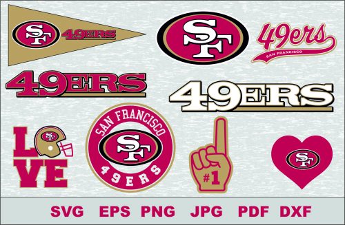 San Francisco 49ers Silhouette Studio Transfer Iron on Cut File Cameo ...