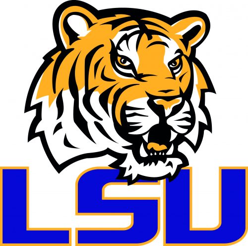 LSU Tigers University Louisiana Layered Logo Scalable Silhouette Studio Transfer Iron on Cut File Cameo Cricut Layered Vector