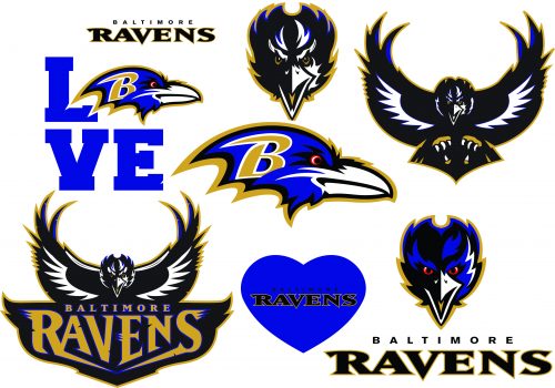 Baltimore Ravens SVG Logo Silhouette Studio Transfer Iron on Cut File Cameo Cricut Iron on decal Vinyl decal Layered Vector Inactive