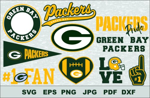 Green Bay Packers Silhouette Studio Transfer Iron on Cut File Cameo Cricut Iron on decal Vinyl decal Layered Vector